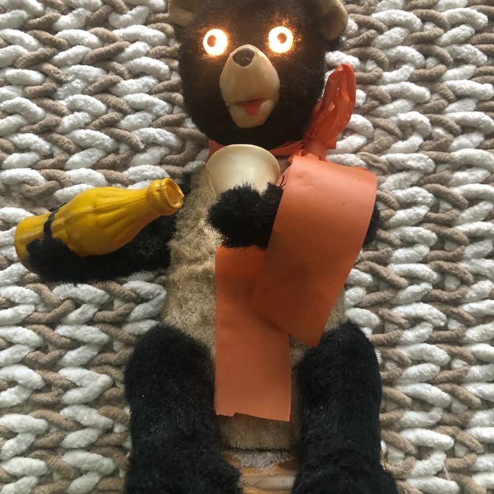 Vintage Black Bear Plush “Lillie” Moving Eyes Toy Collectible